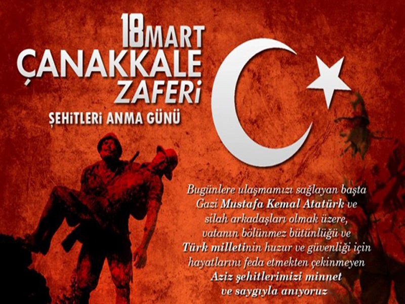 İlçemiz Kaymakamı Sayın Mahmut KORKMAZ’ın, 18 Mart Çanakkale Zaferi ve Şehitleri Anma Günü Mesajı;
